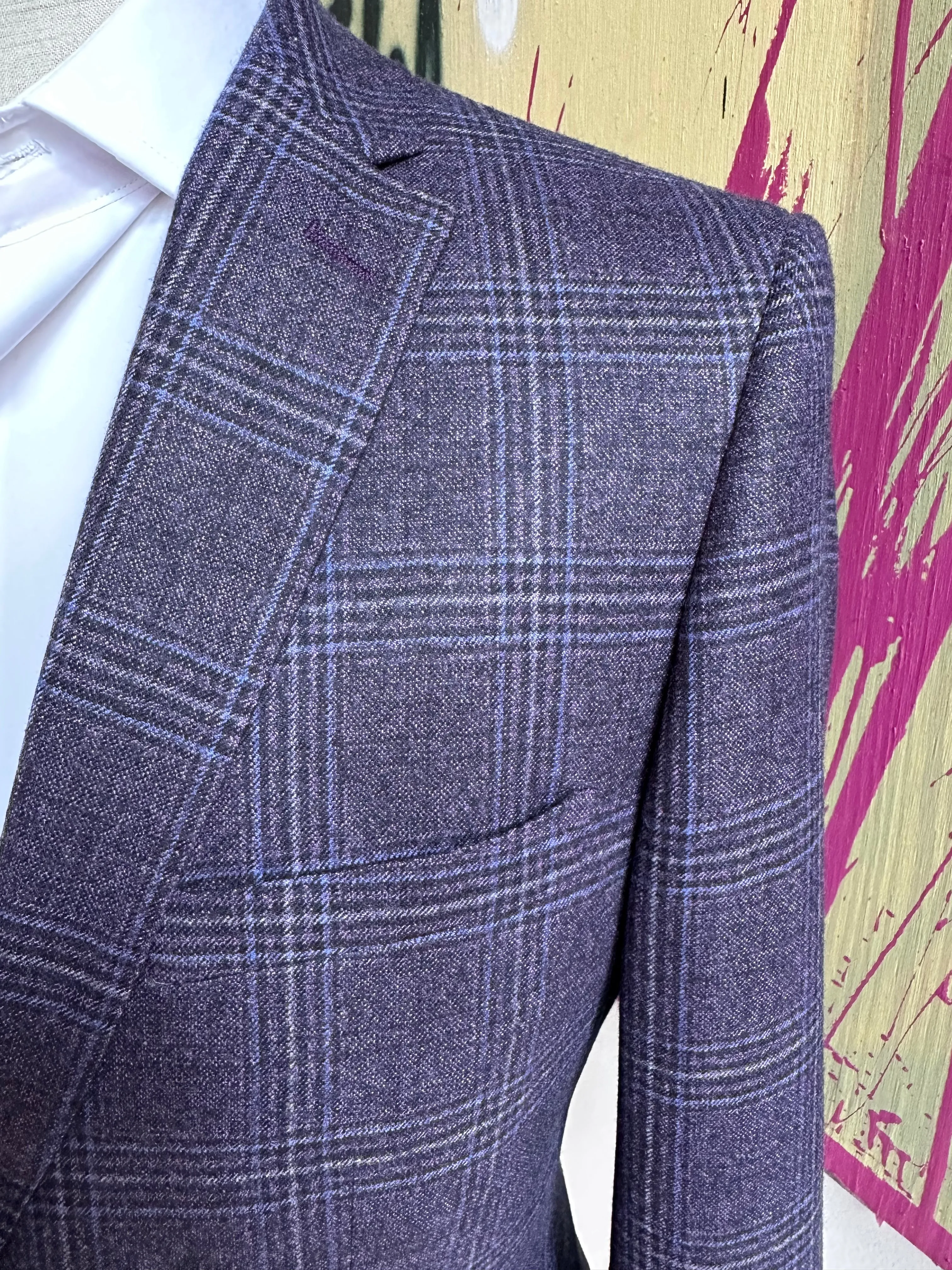 Purple with Blue Plaid Premium Blazer