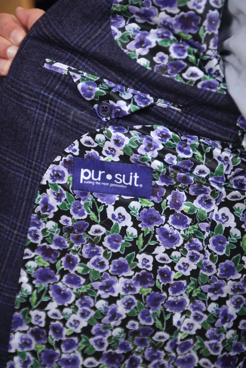 Purple with Blue Plaid Premium Blazer