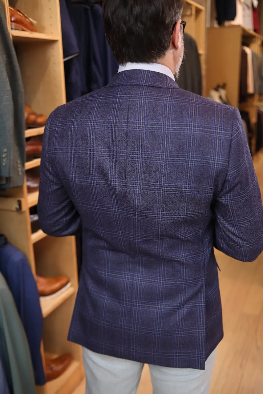 Purple with Blue Plaid Premium Blazer