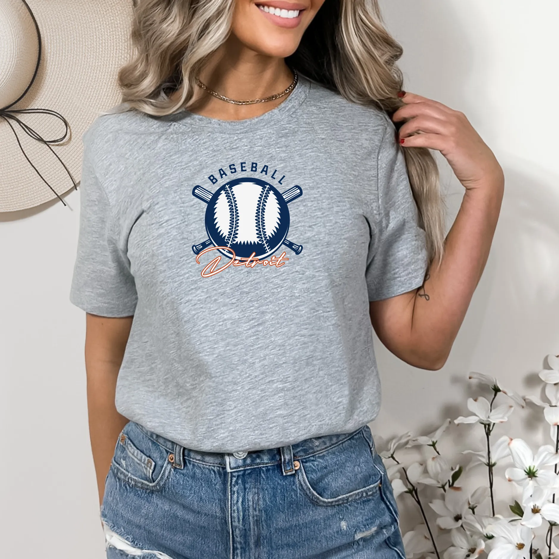 "Baseball In The D" Relaxed Fit Crew Unisex T-Shirt
