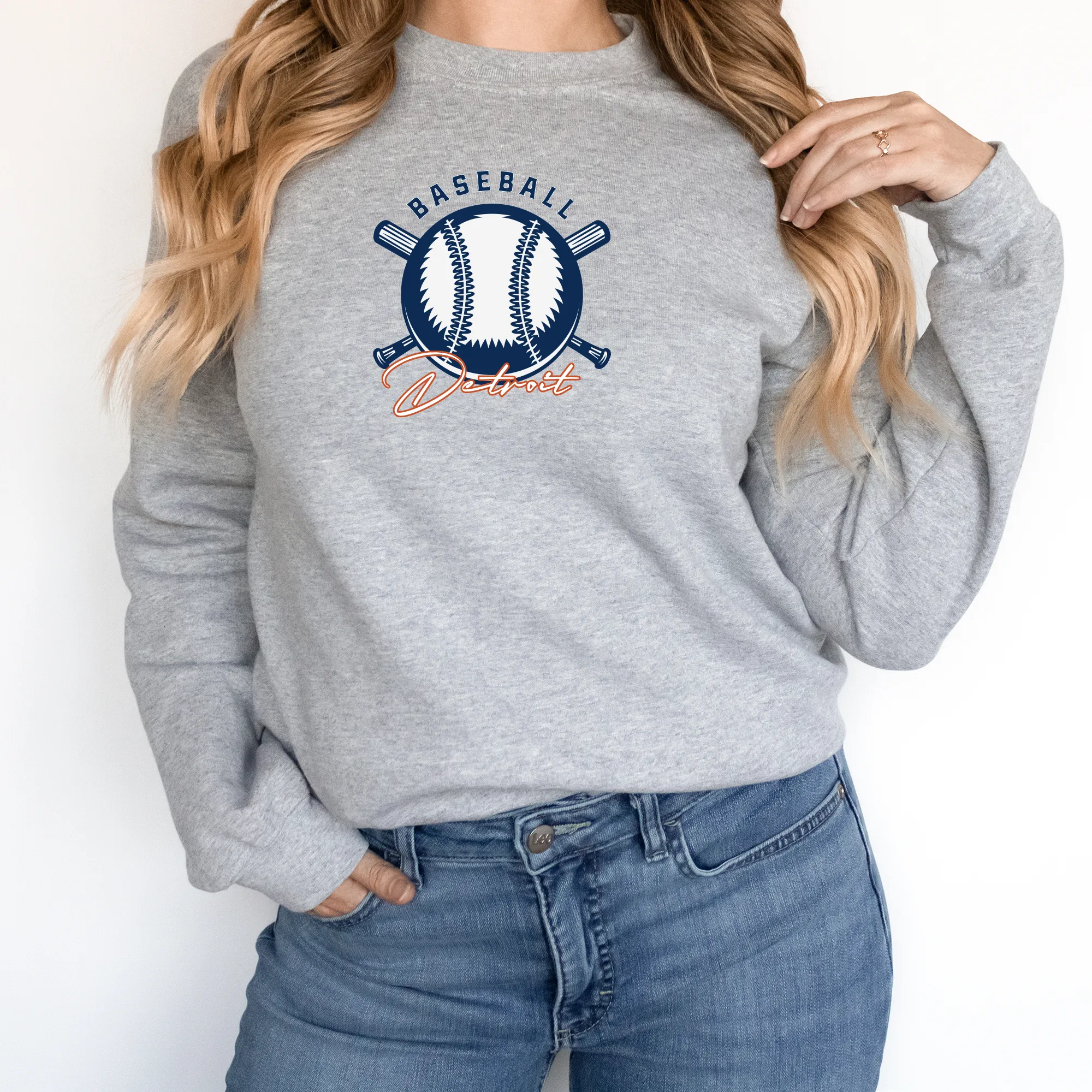 "Baseball In The D" Relaxed Fit Long Sleeve Unisex T-Shirt