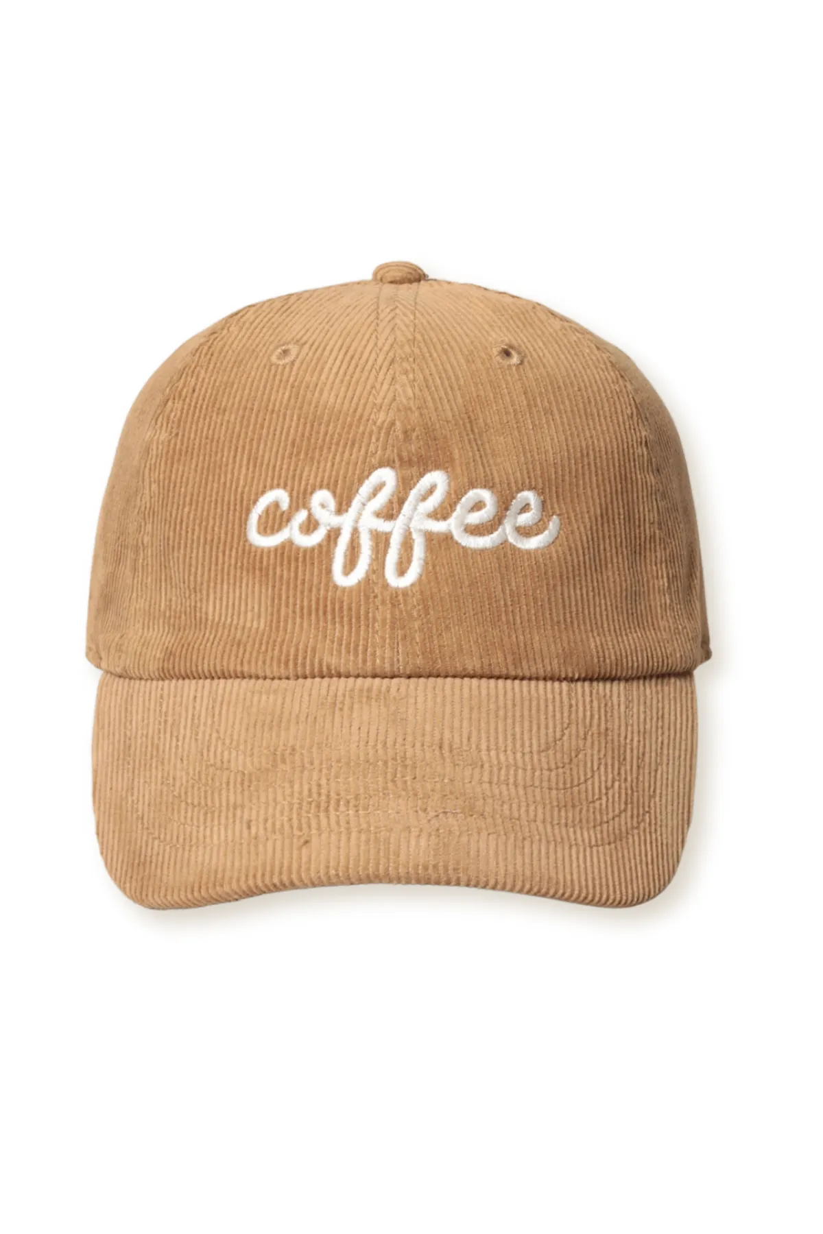 "Coffee" Corduroy Embroidered Adjustable Baseball Cap