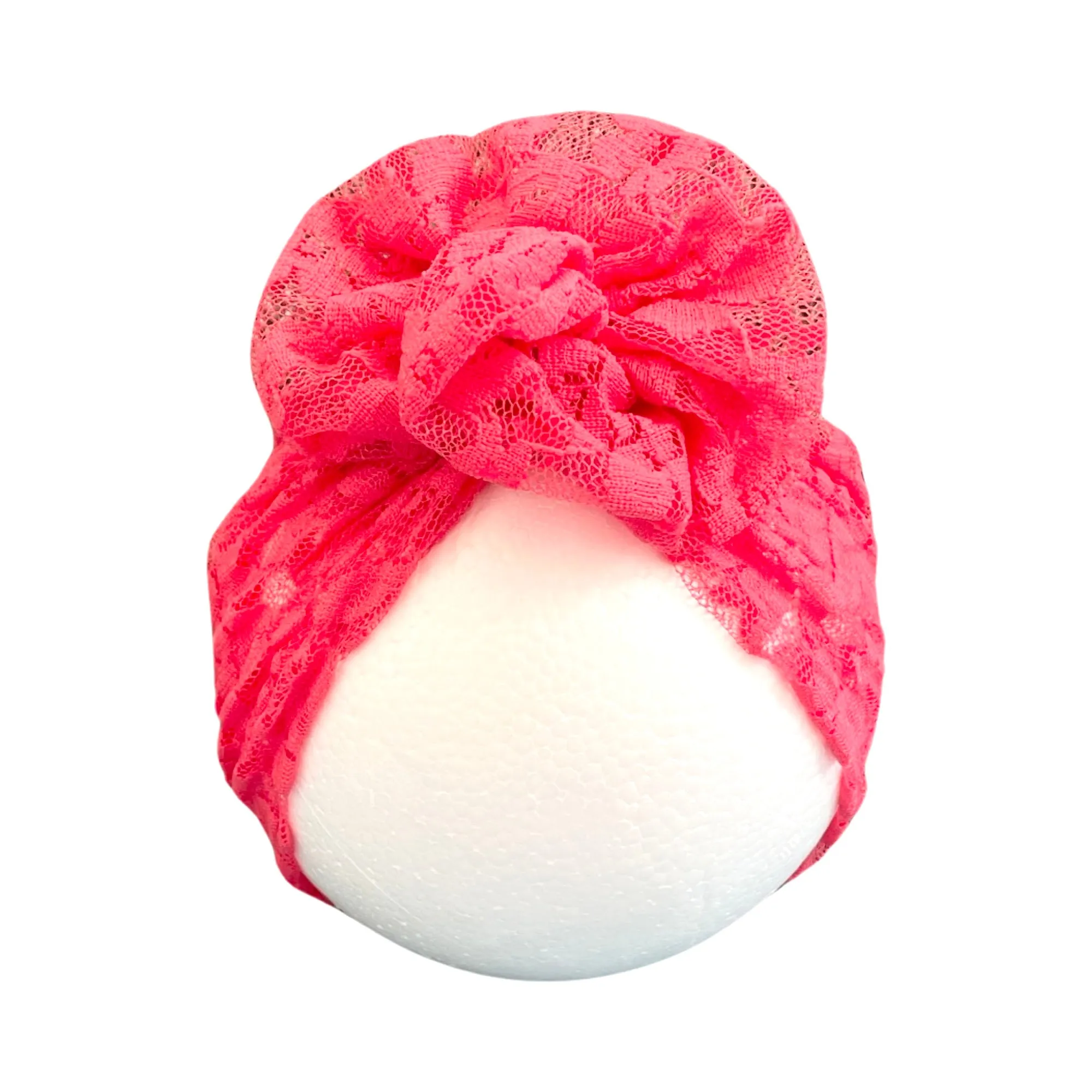 Raspberry Pink Headscarf, Soft Girls Turban Hat for 6-18 Months