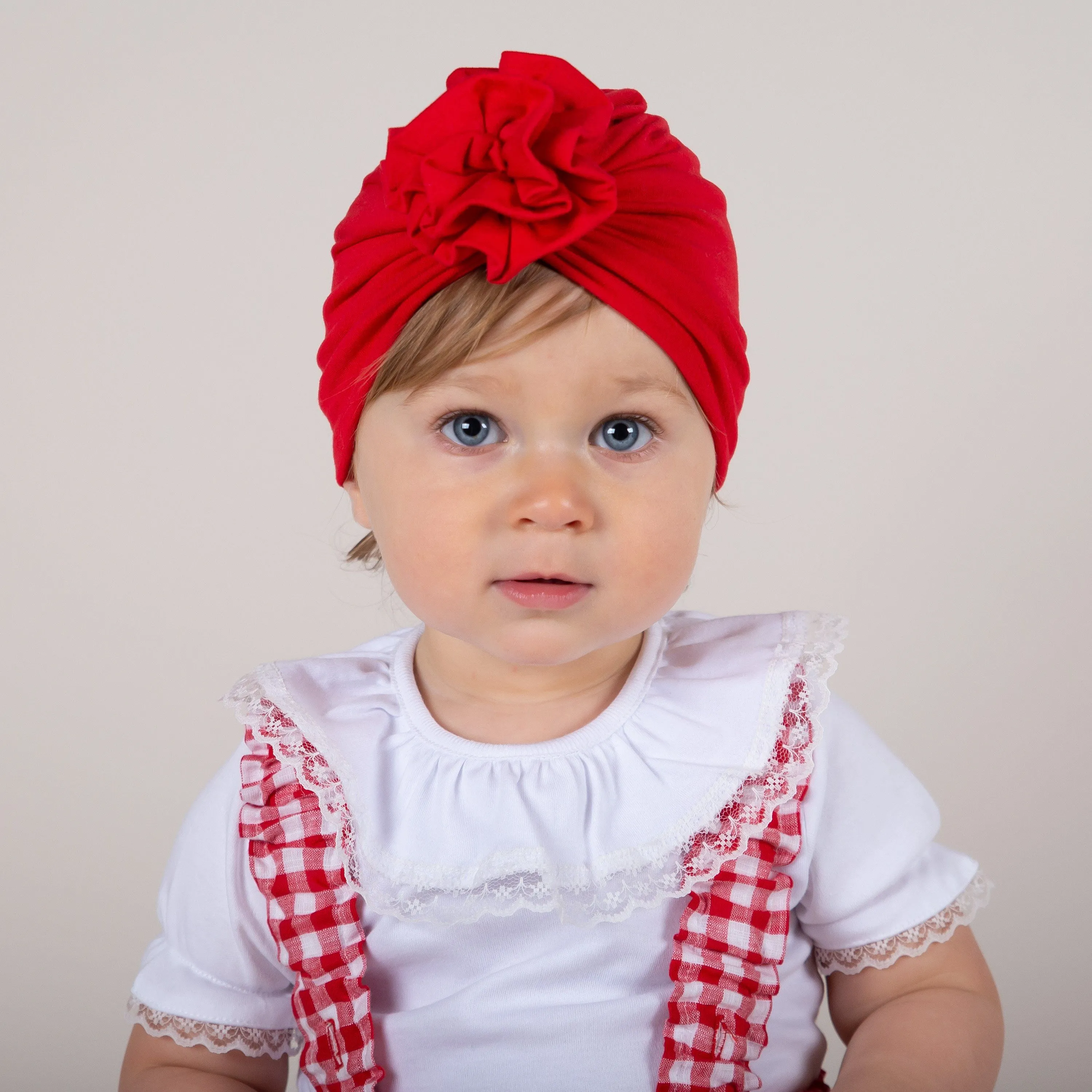 Red Rosette Turban