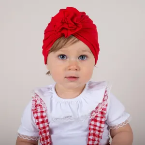 Red Rosette Turban