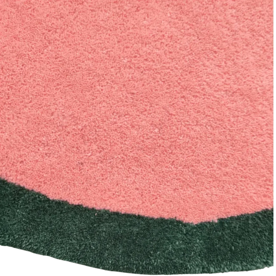 Red Twin Flowers Hand Tufted Wool Rug