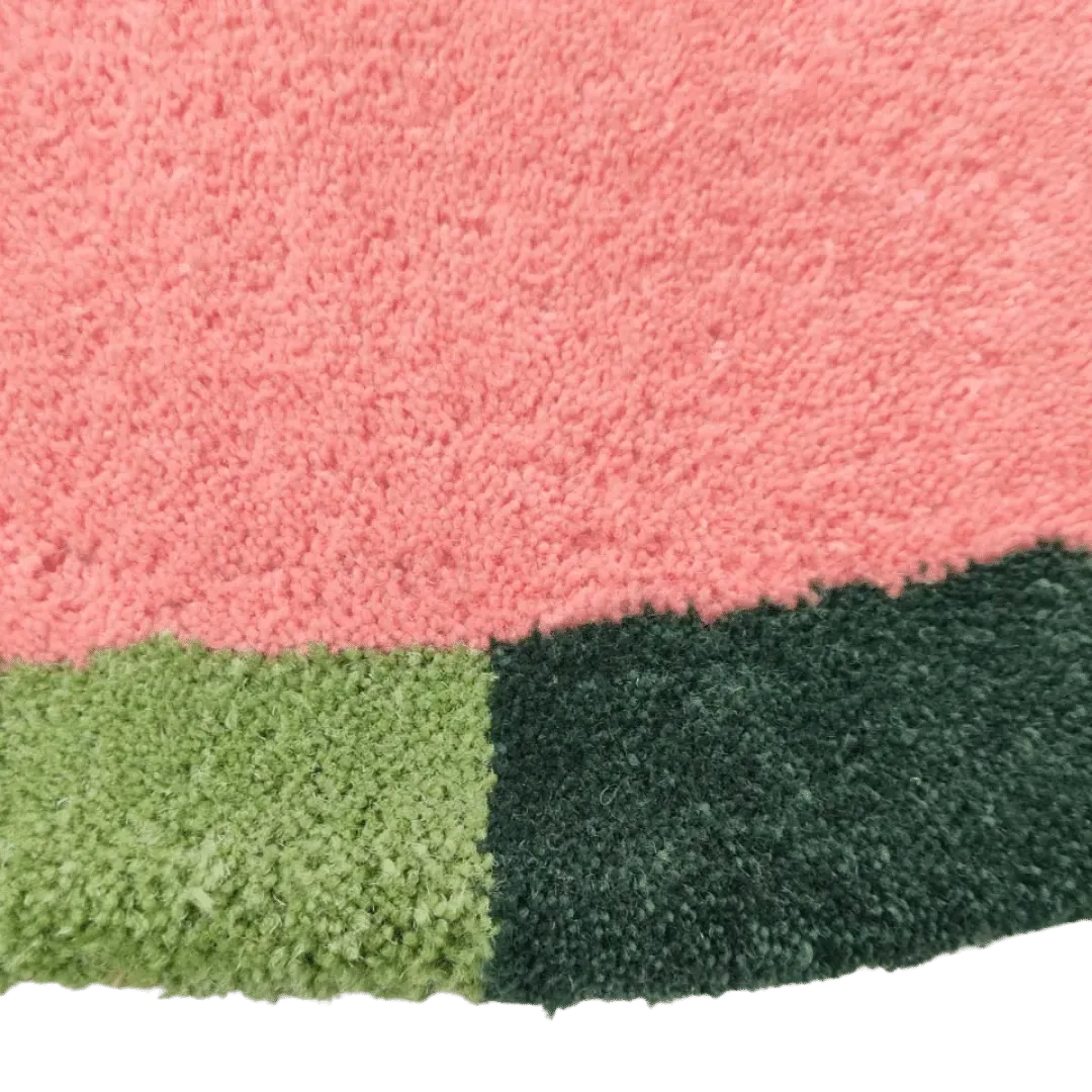 Red Twin Flowers Hand Tufted Wool Rug