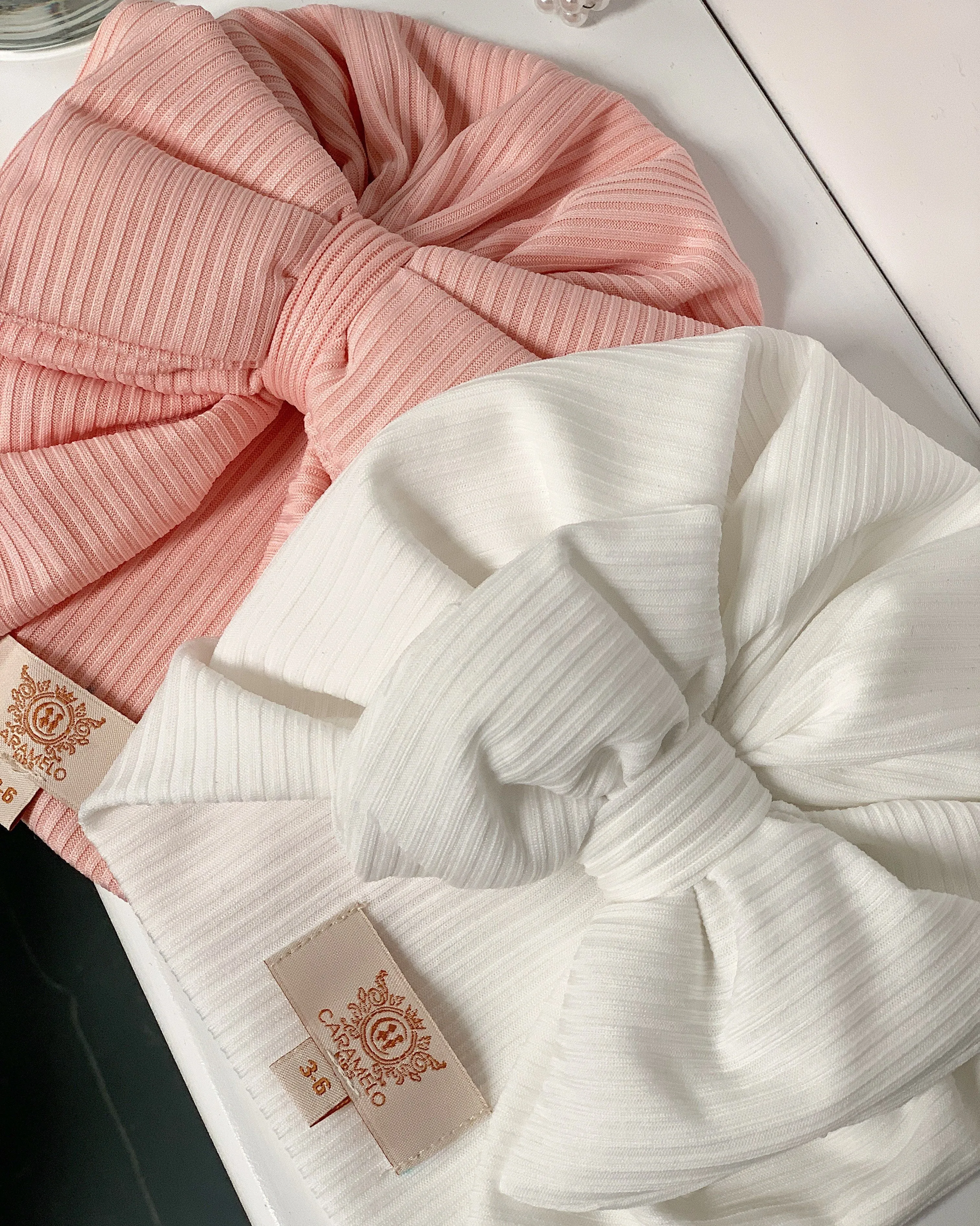Ribbed Bow Turban