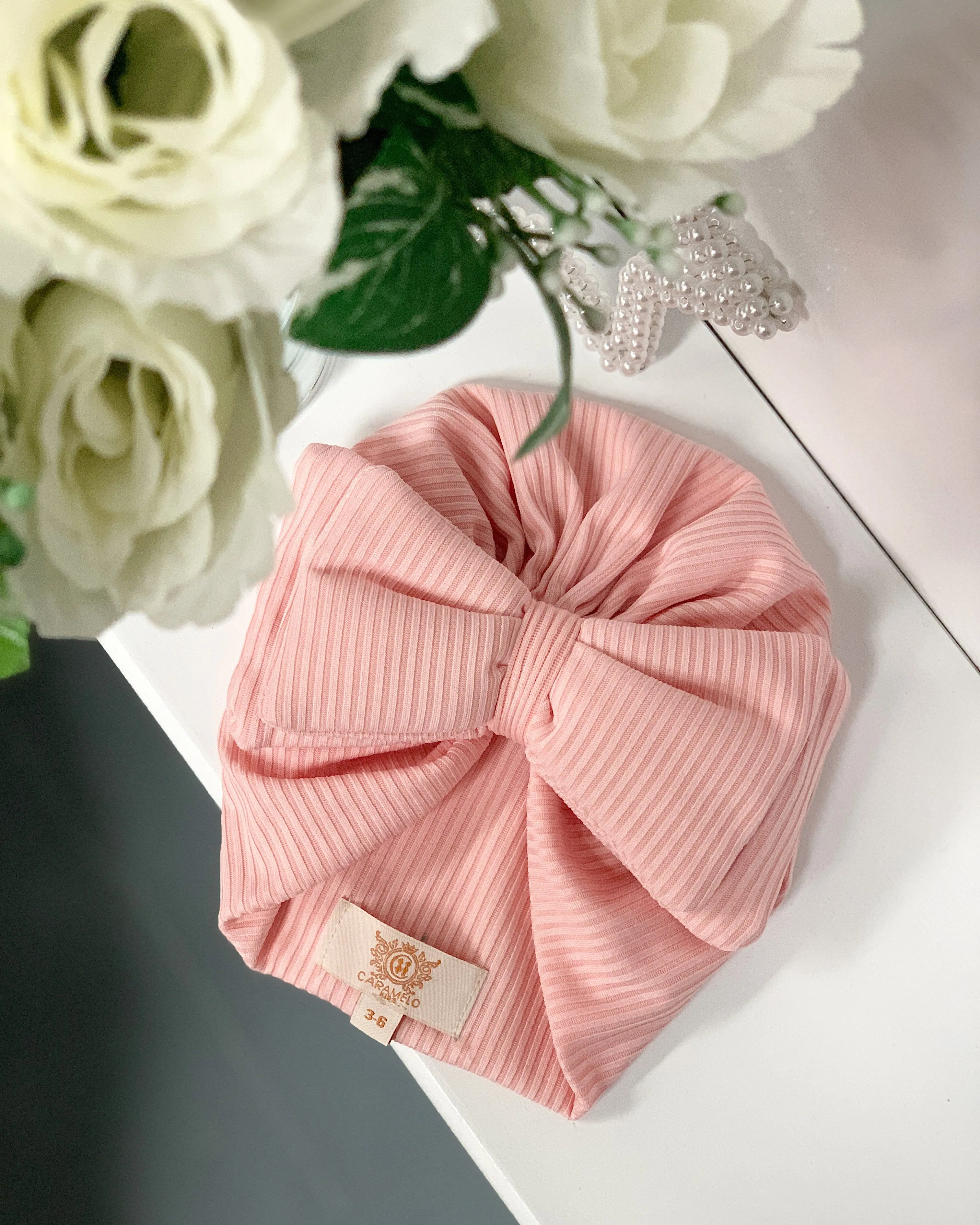 Ribbed Bow Turban