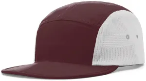 Richardson Water Repellant Packable Run Cap Maroon Glacier Grey