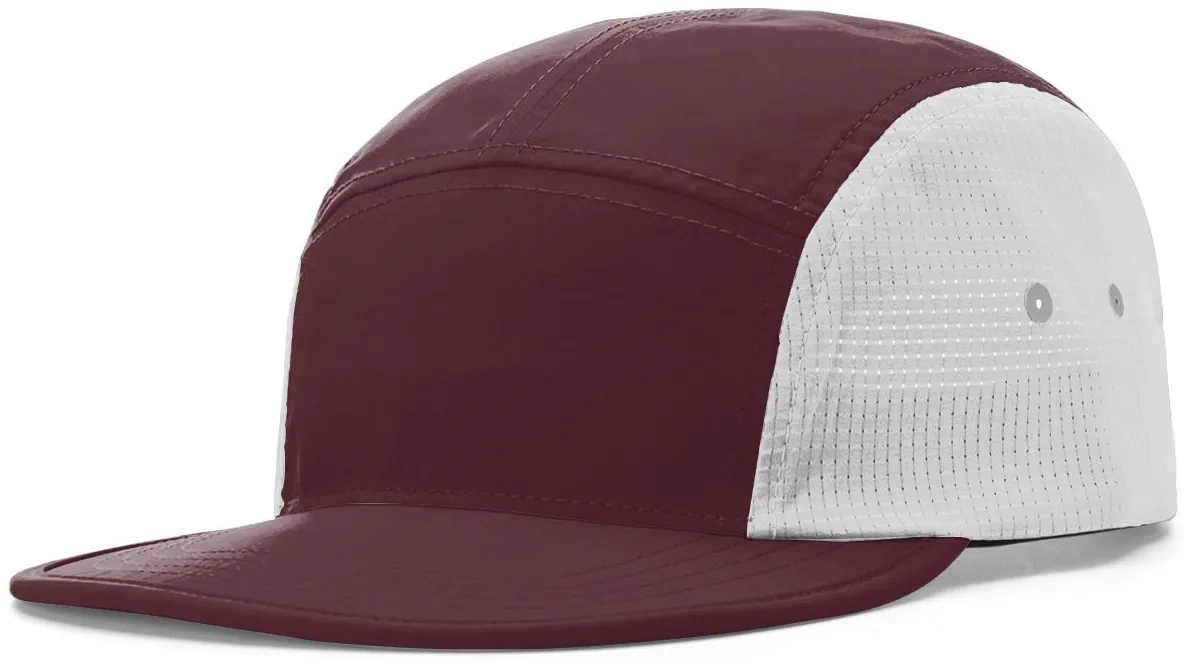 Richardson Water Repellant Packable Run Cap Maroon Glacier Grey