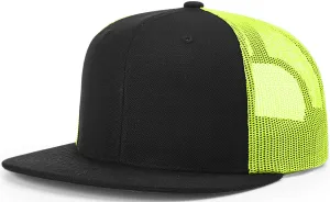 Richardson Wool Blend High Crown Mesh Back Black Neon Yellow