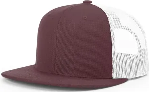 Richardson Wool Blend High Crown Mesh Back Maroon White