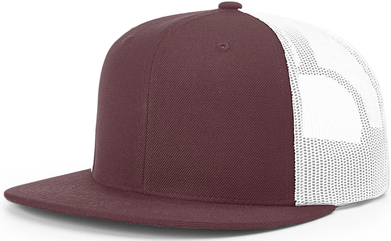 Richardson Wool Blend High Crown Mesh Back Maroon White