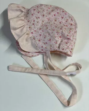 Ruffle Bonnet - Pink Mini Florals
