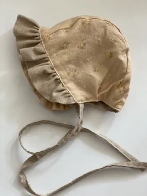 Ruffle Bonnet - Tawny Florals