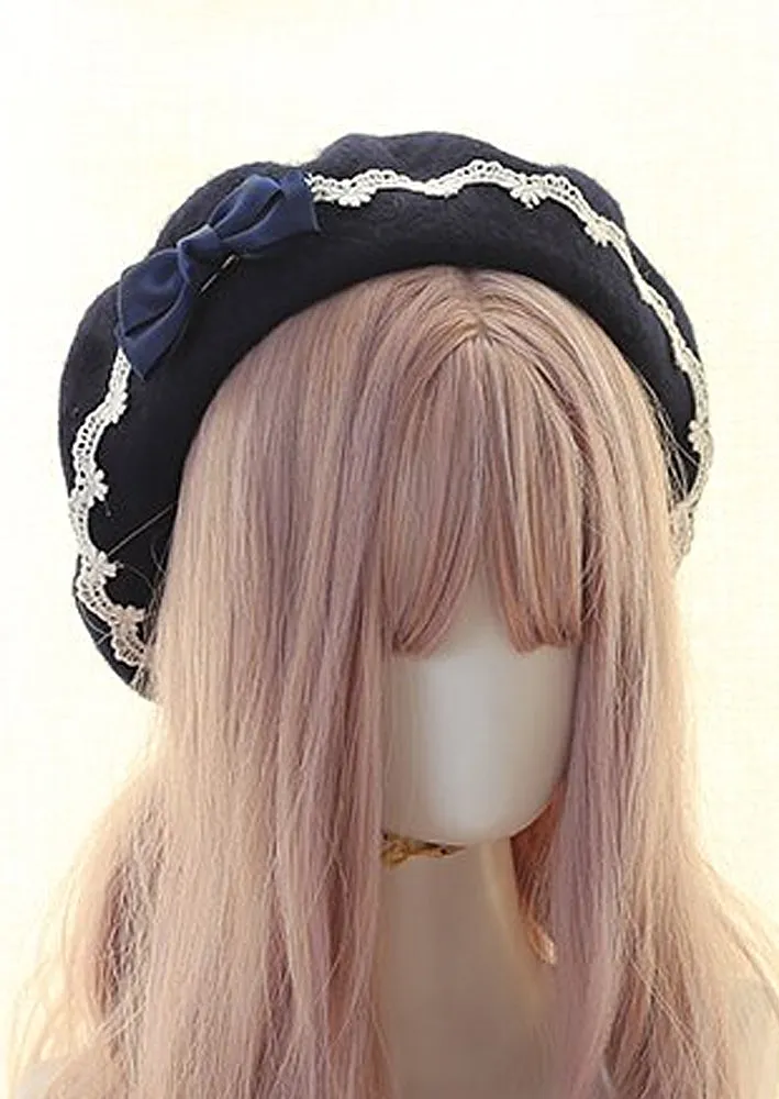 Scalloped Lace Paris Style French Beret