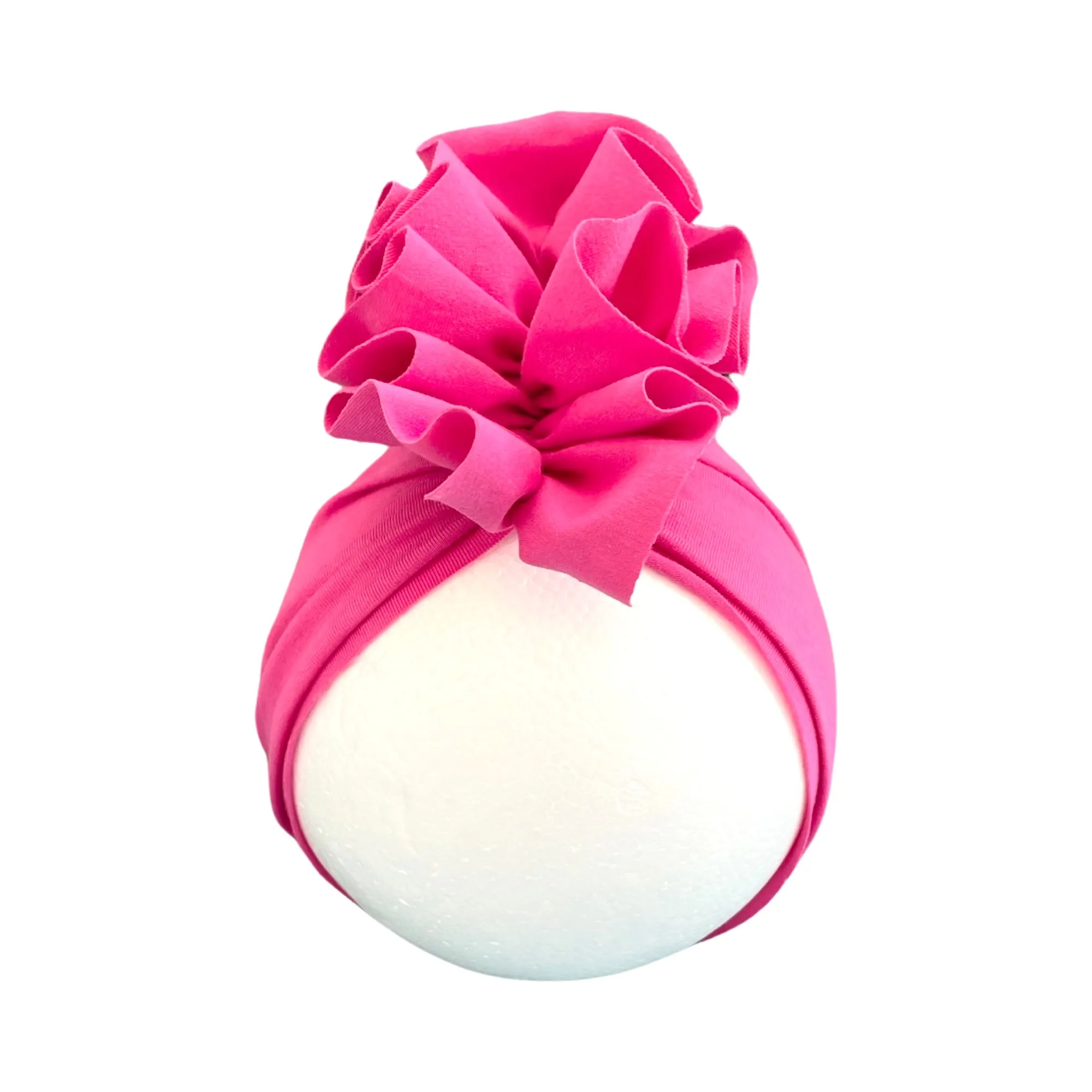 Size 6-18 Months - Bright Fuchsia Pink Baby Girl Turban