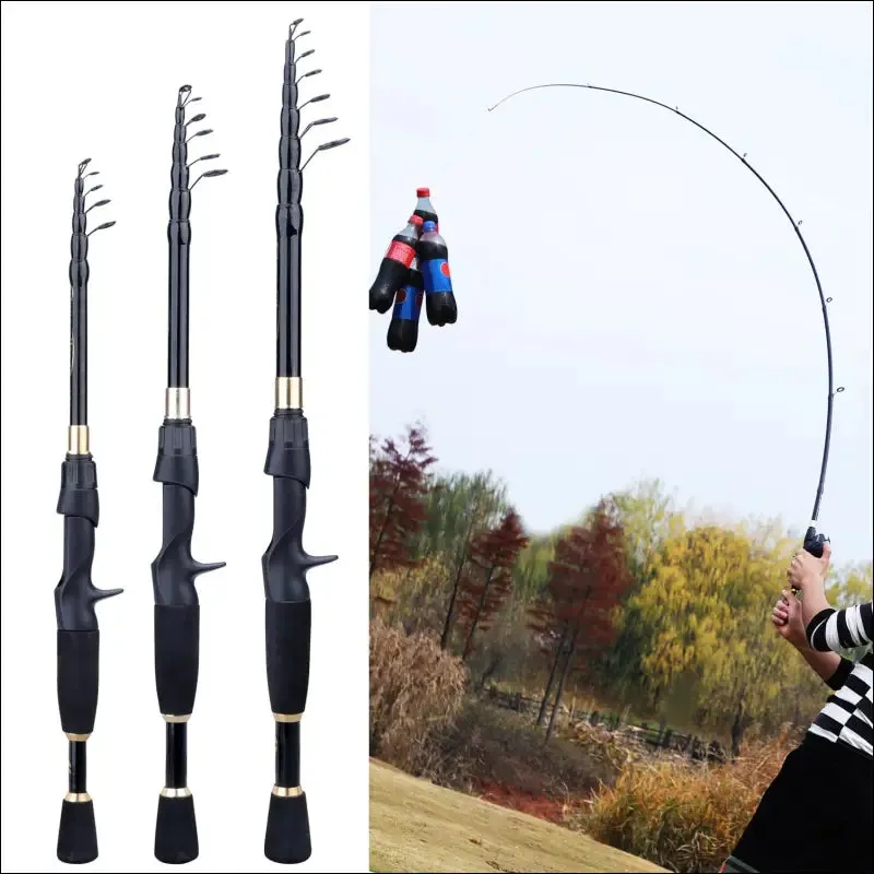 Sougayilang fishing rod and reel combo - telescopic ultralight rod, 1.8-2.4m length, 7.2:1 gear