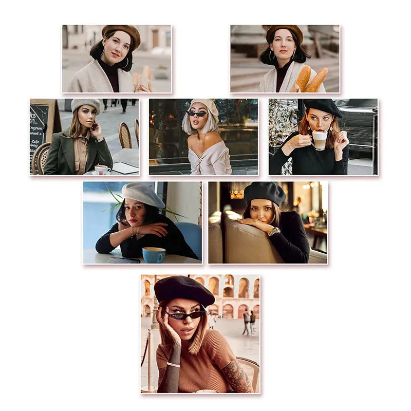 [Special Gift] Straight Short Synthetic Wigs Berets Hat for Women