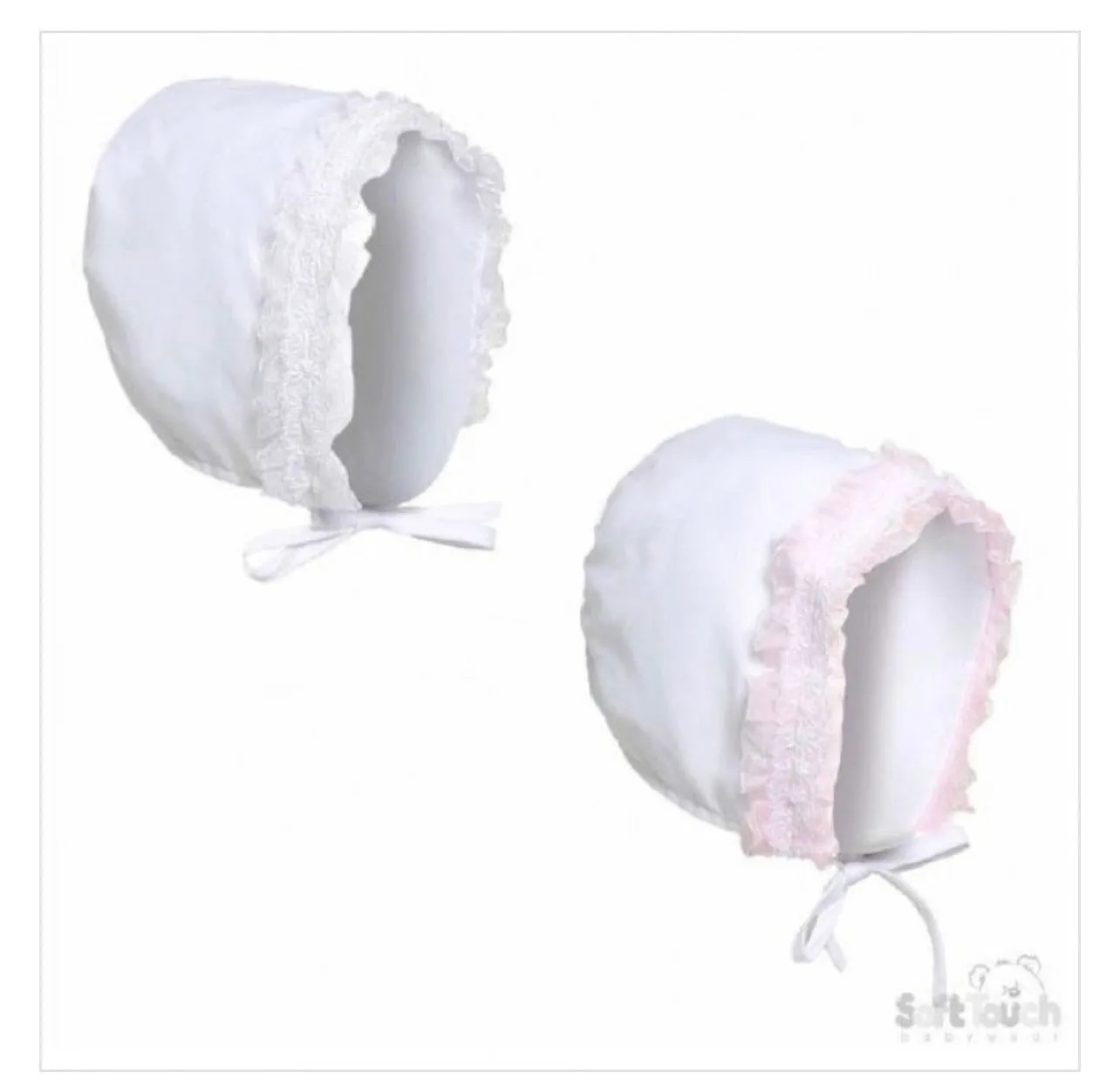 Spring Bonnets - pink or white lace