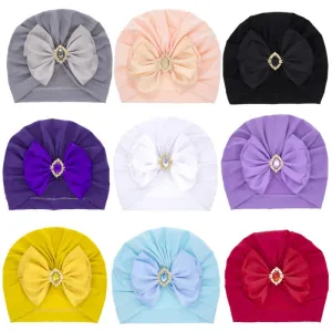 Studded Pearl Bow Turban