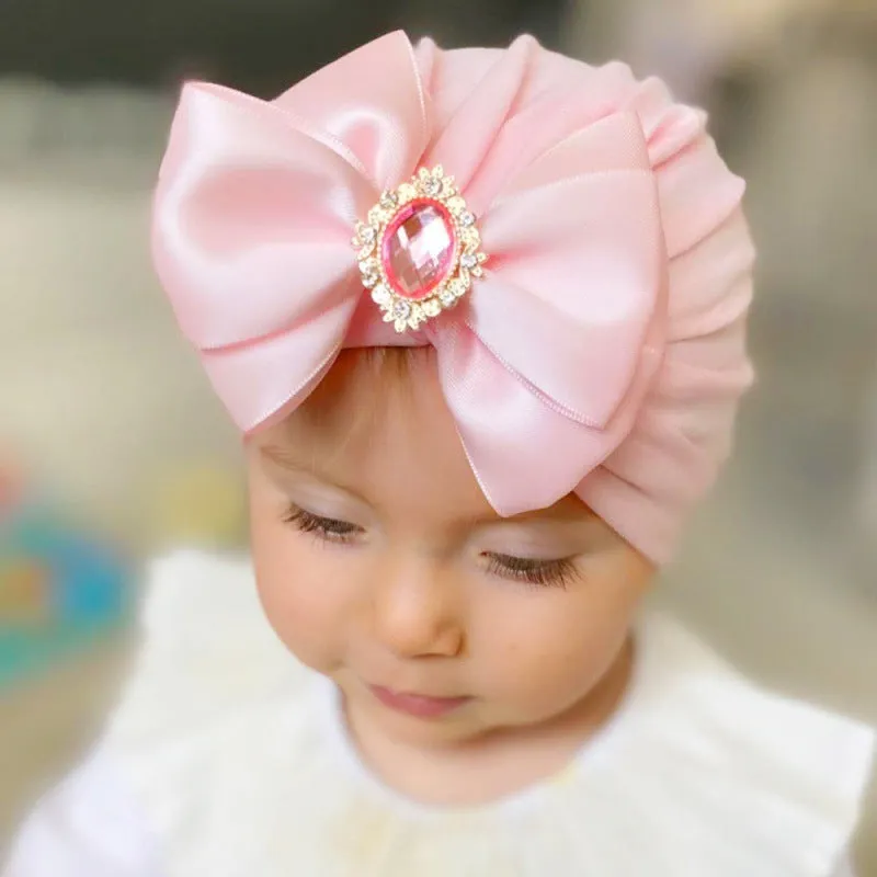 Studded Pearl Bow Turban