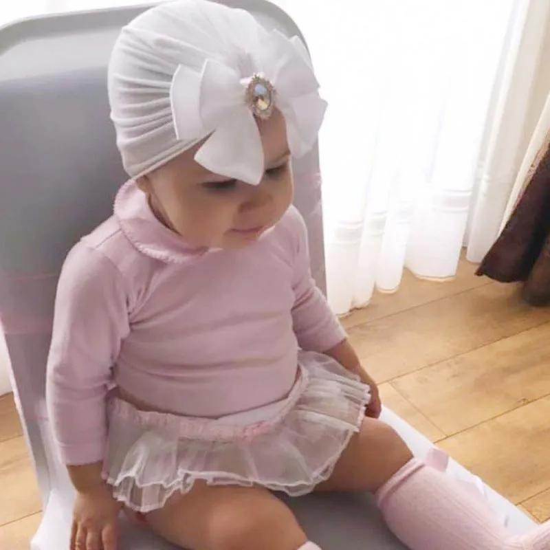 Studded Pearl Bow Turban