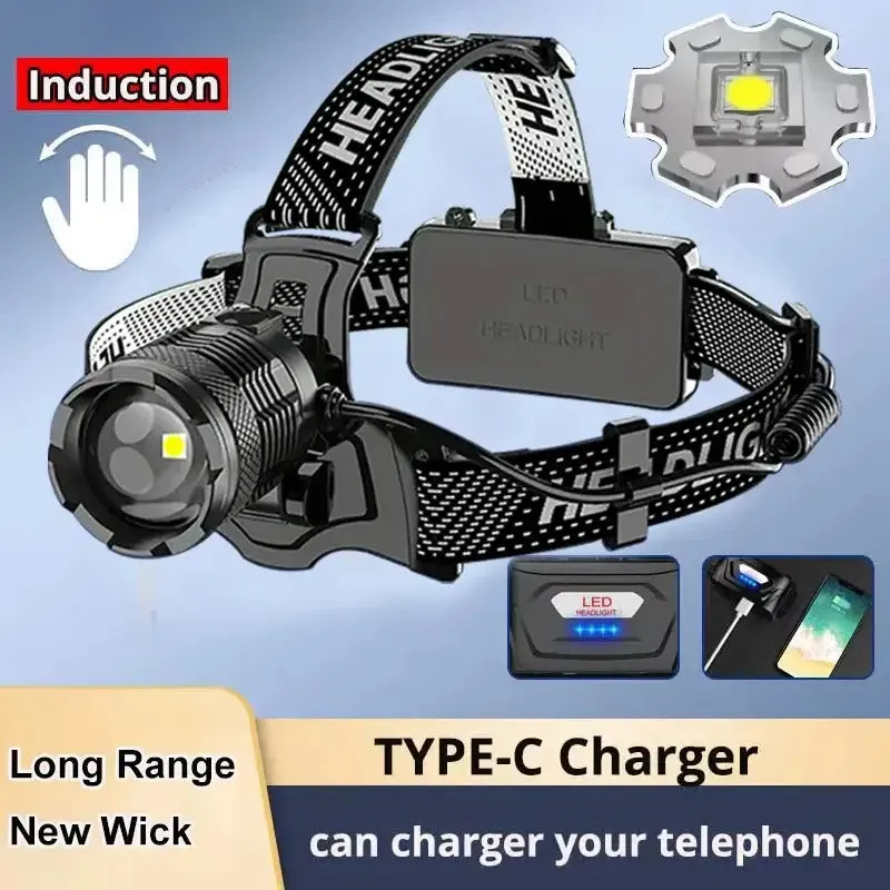 Super Powerful LED/XHP70-4core Headlight