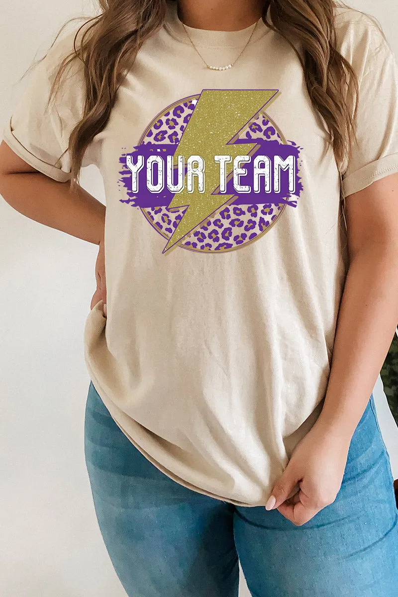 Team Strike Purple and Gold Sleeve Relaxed Fit T-Shirt