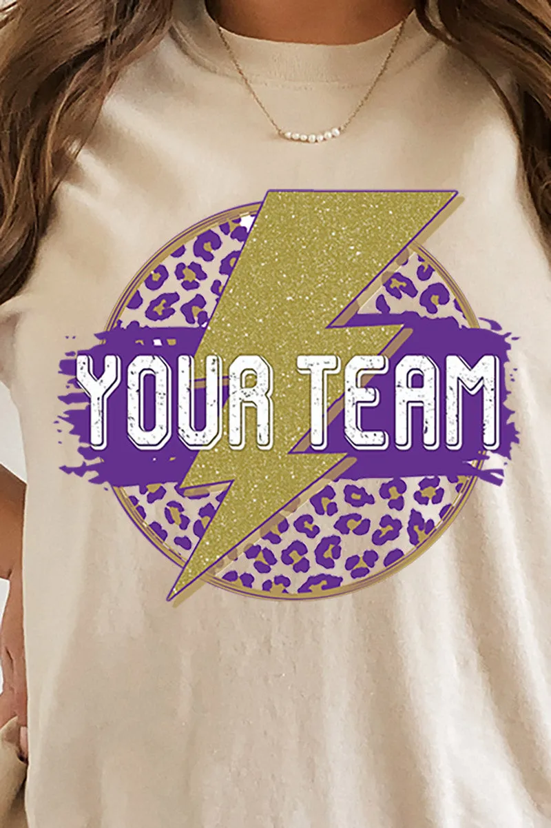 Team Strike Purple and Gold Sleeve Relaxed Fit T-Shirt
