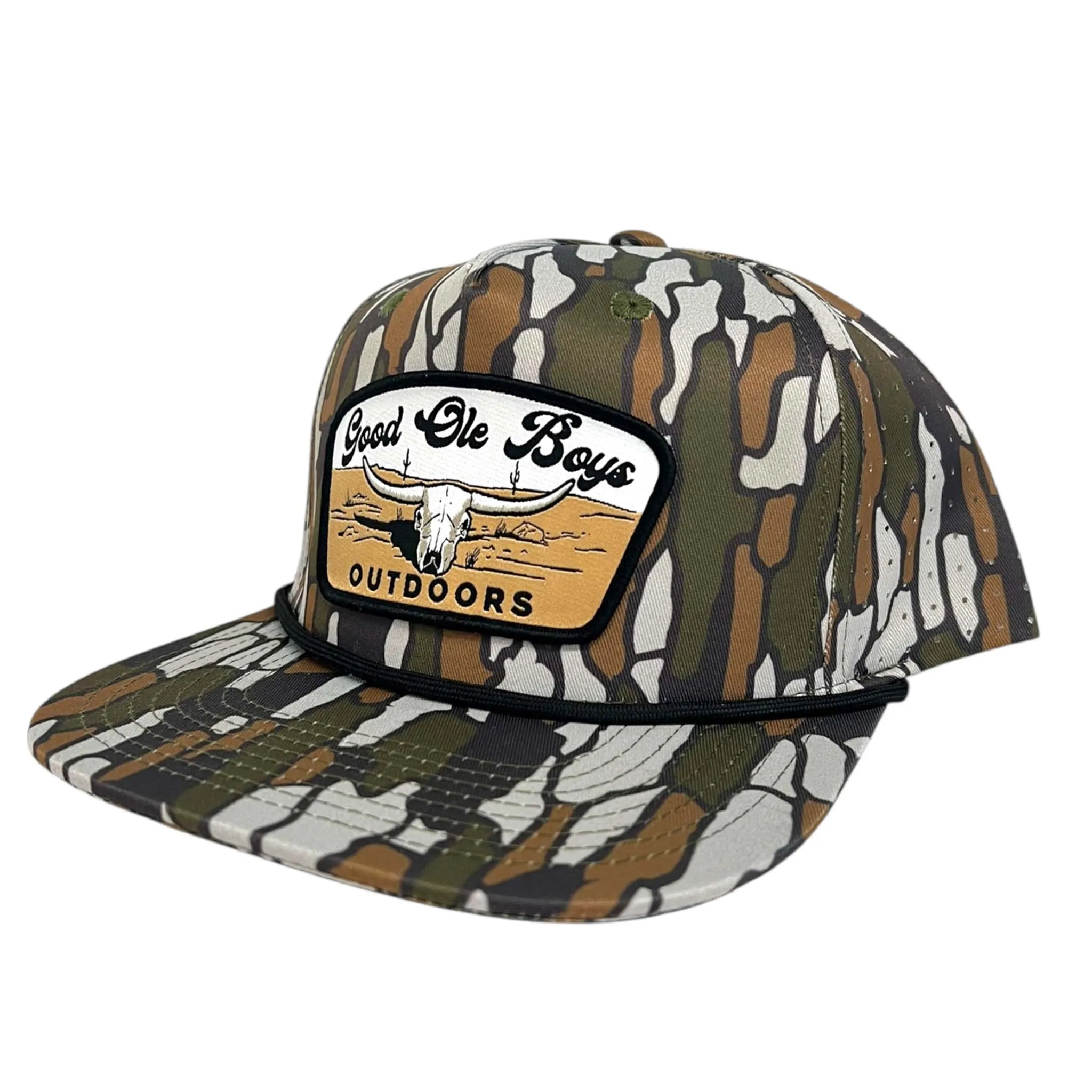 Tree Bark Camo Patch Rope Trucker Hat