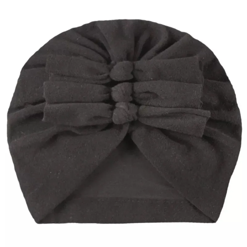Trio Ruffle Bow Turban / Caps