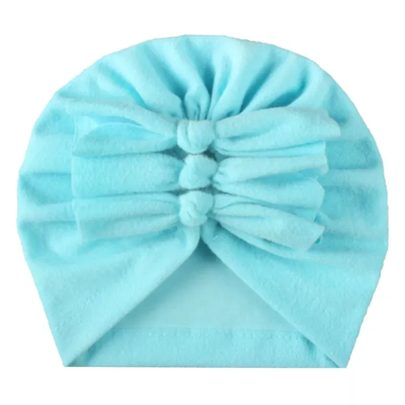 Trio Ruffle Bow Turban / Caps