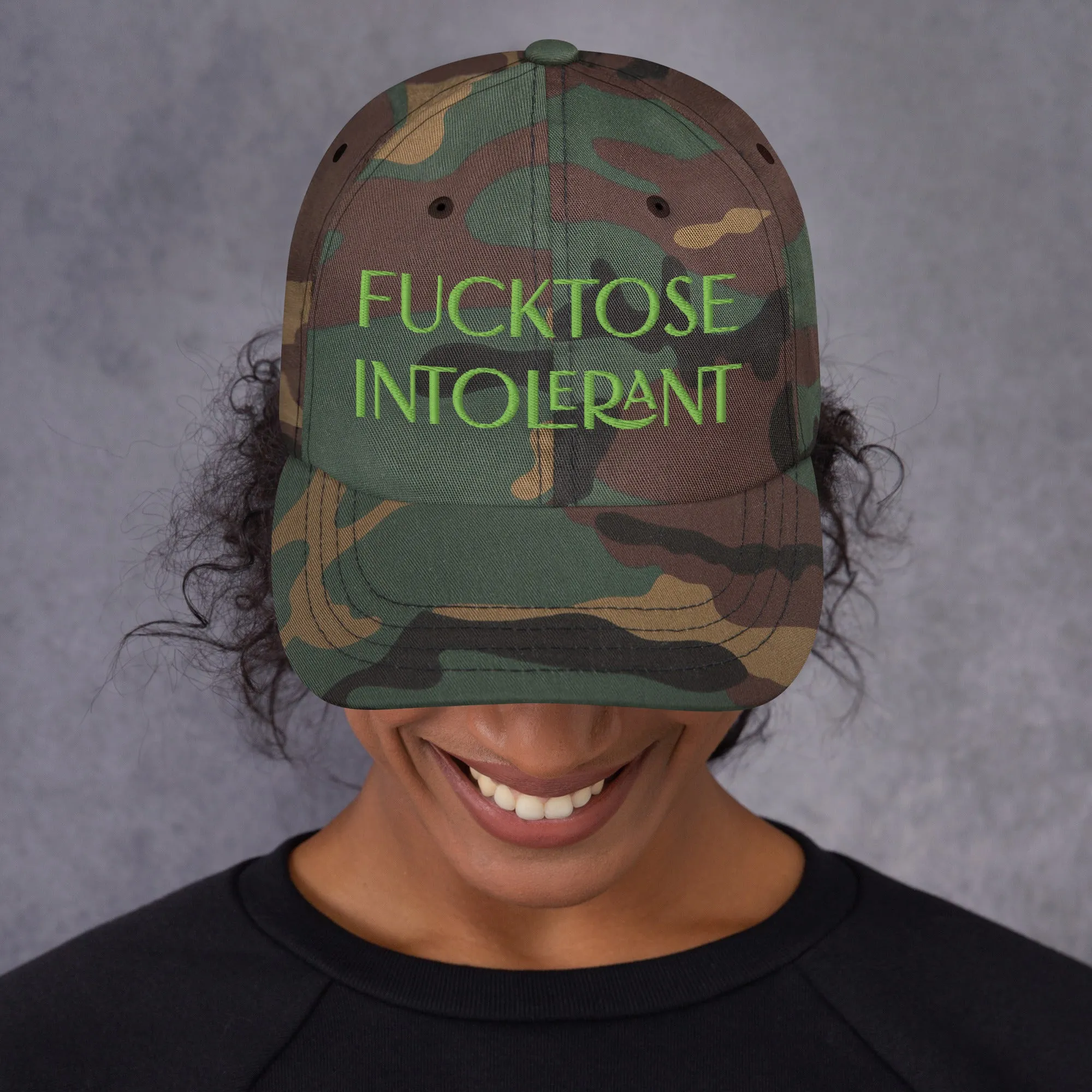 *ucktose Intolerant Dad Hat (Green Stitch)