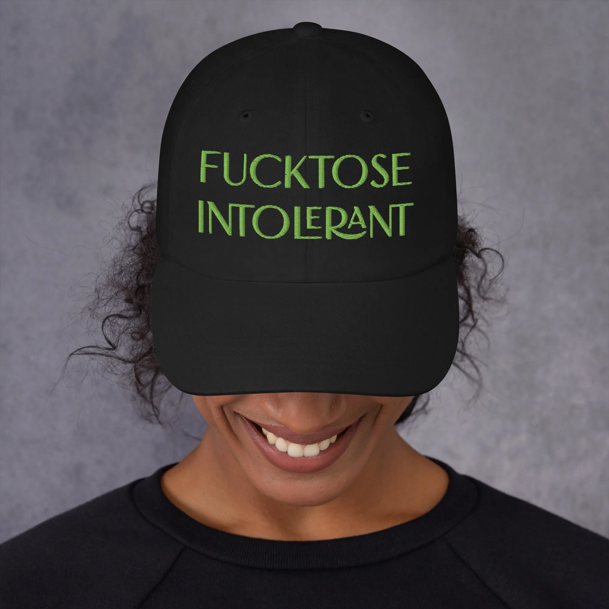 *ucktose Intolerant Dad Hat (Green Stitch)