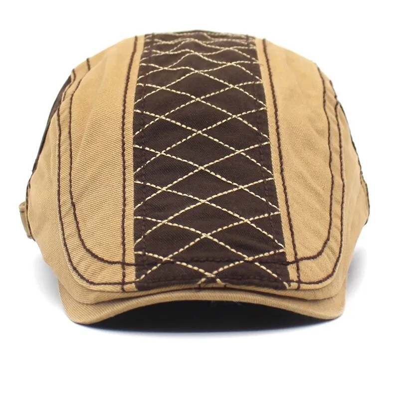 Unisex Retro Berets Hat Cotton Visors Embroidery Letter Flat Caps