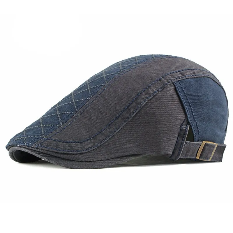 Unisex Retro Berets Hat Cotton Visors Embroidery Letter Flat Caps