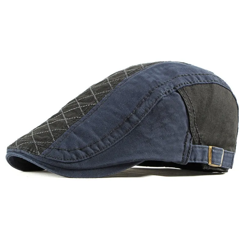 Unisex Retro Berets Hat Cotton Visors Embroidery Letter Flat Caps