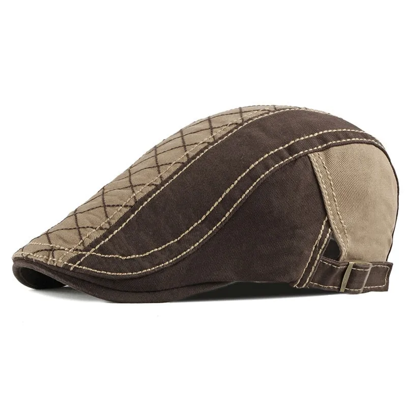Unisex Retro Berets Hat Cotton Visors Embroidery Letter Flat Caps
