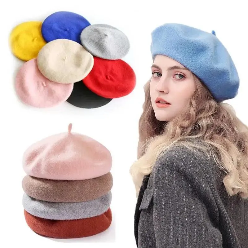 Vintage Beret Hat Flat Cap For Women Retro Classic Style Wool Beret Caps Modern Women Hats