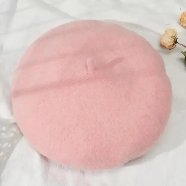Vintage Beret Hat Flat Cap For Women Retro Classic Style Wool Beret Caps Modern Women Hats