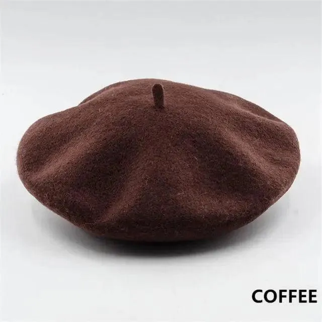 Vintage Beret Hat Flat Cap For Women Retro Classic Style Wool Beret Caps Modern Women Hats