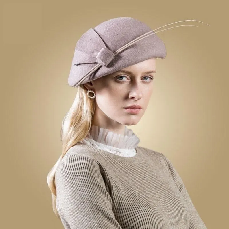 Vintage Pillbox Fascinator Felt  Beret