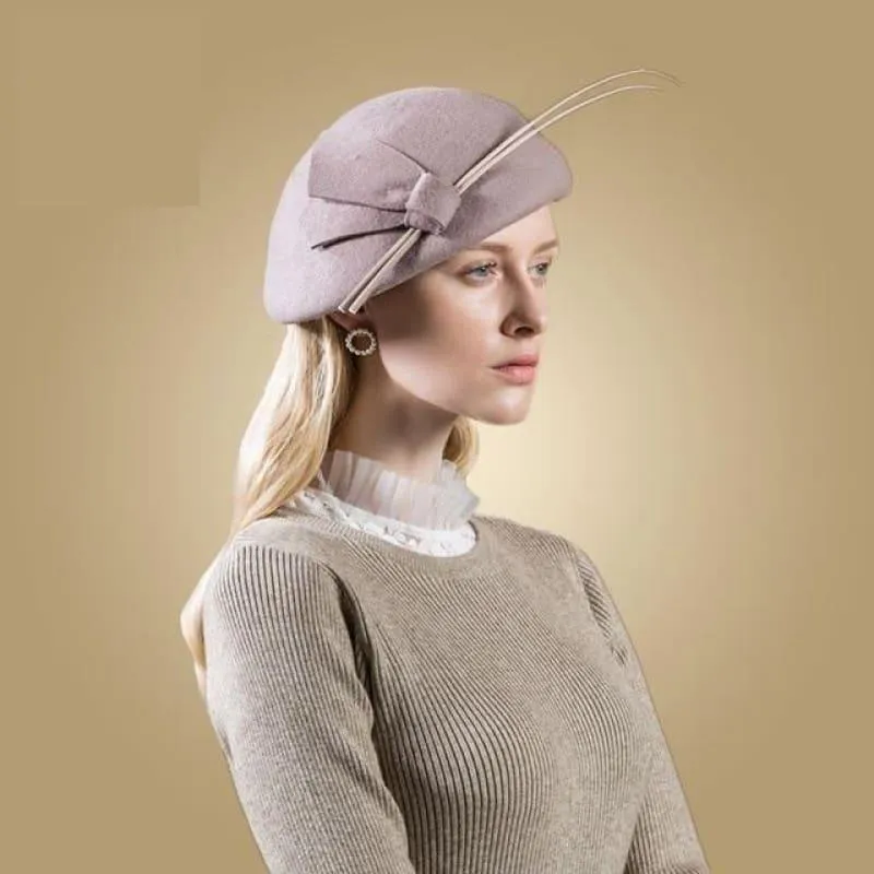 Vintage Pillbox Fascinator Felt  Beret