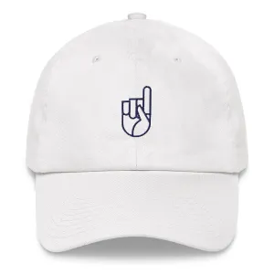White and Navy Logo Dad hat