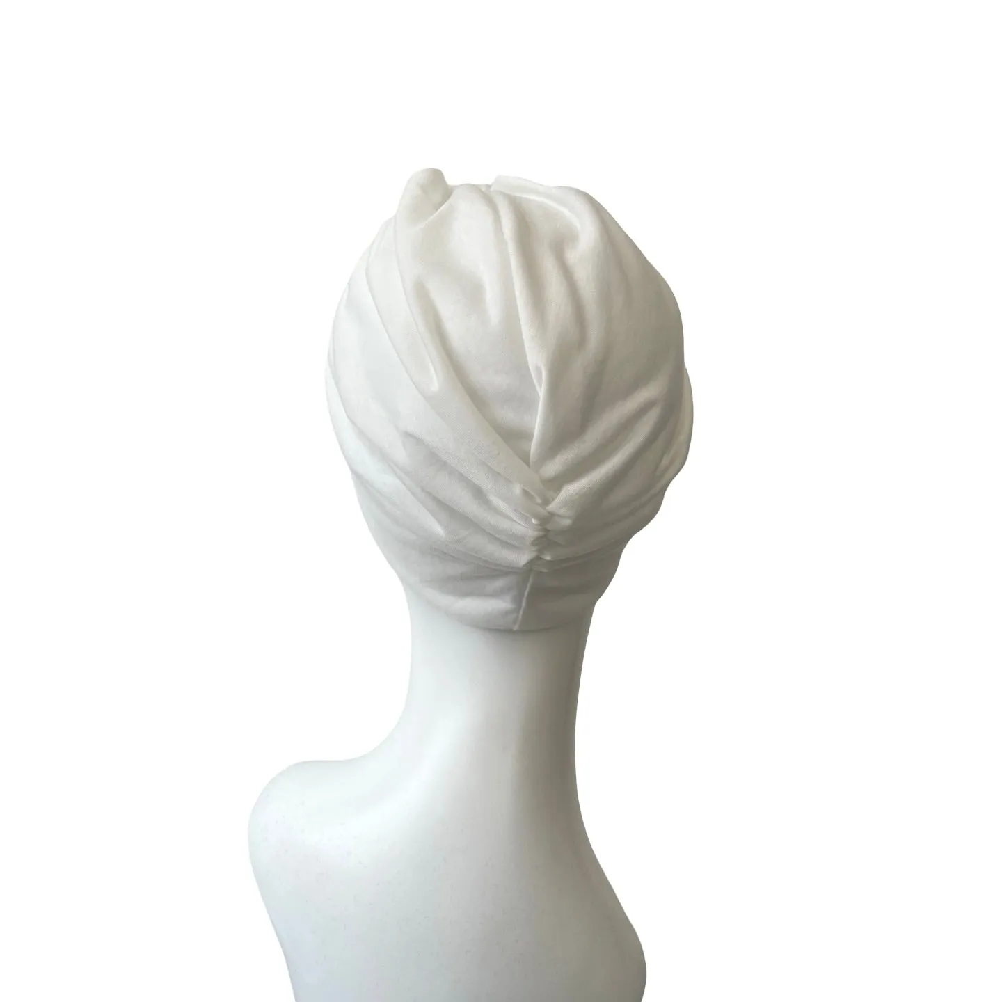 White Summer Turban Head Wrap Hat