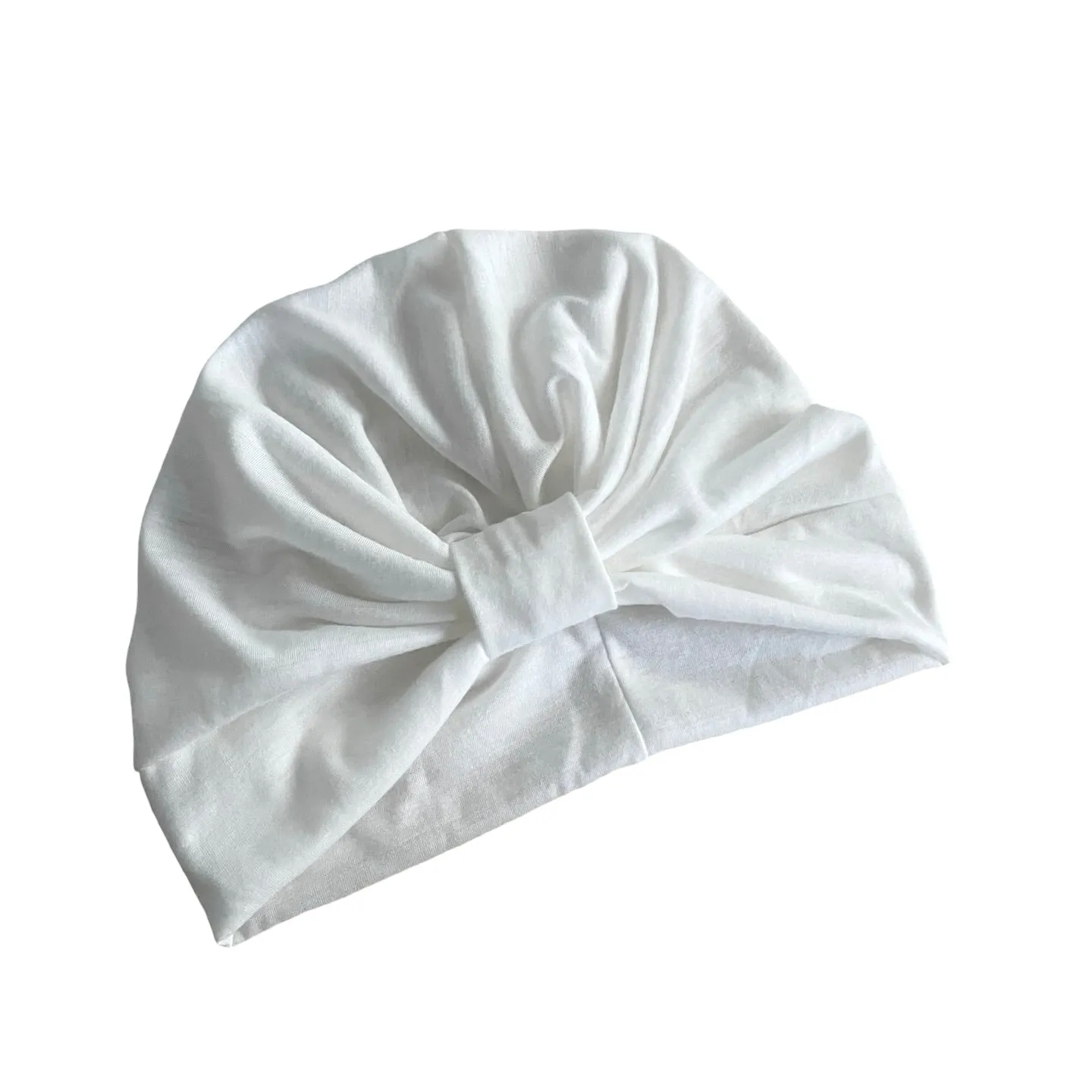 White Summer Turban Head Wrap Hat