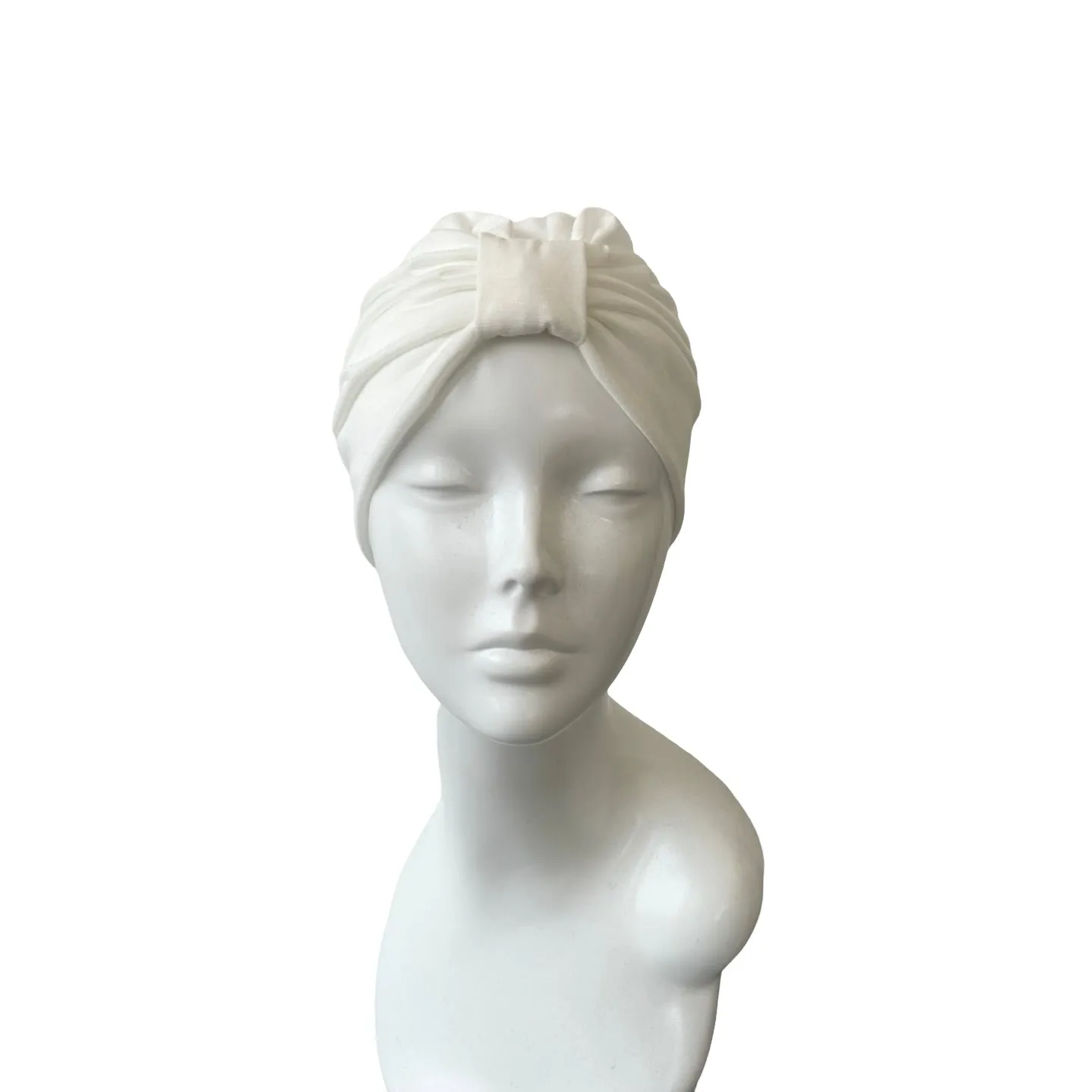 White Summer Turban Head Wrap Hat