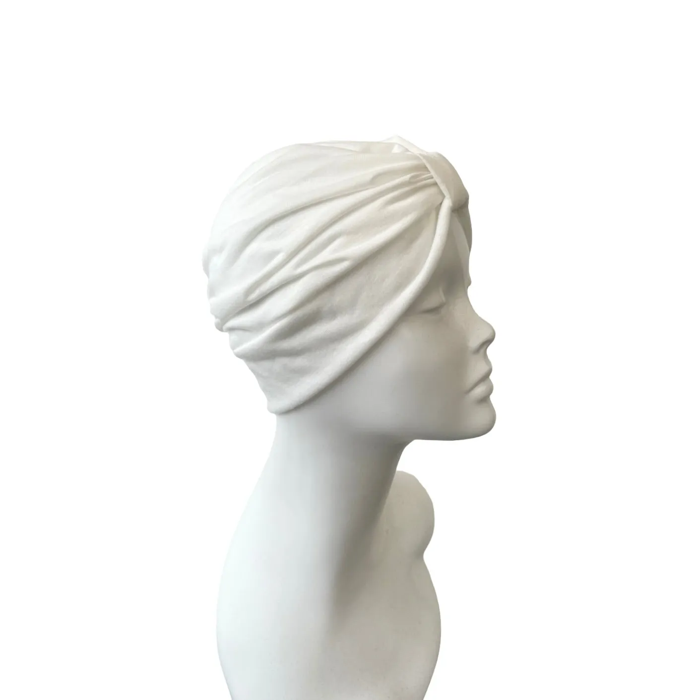 White Summer Turban Head Wrap Hat